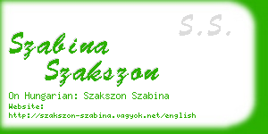 szabina szakszon business card